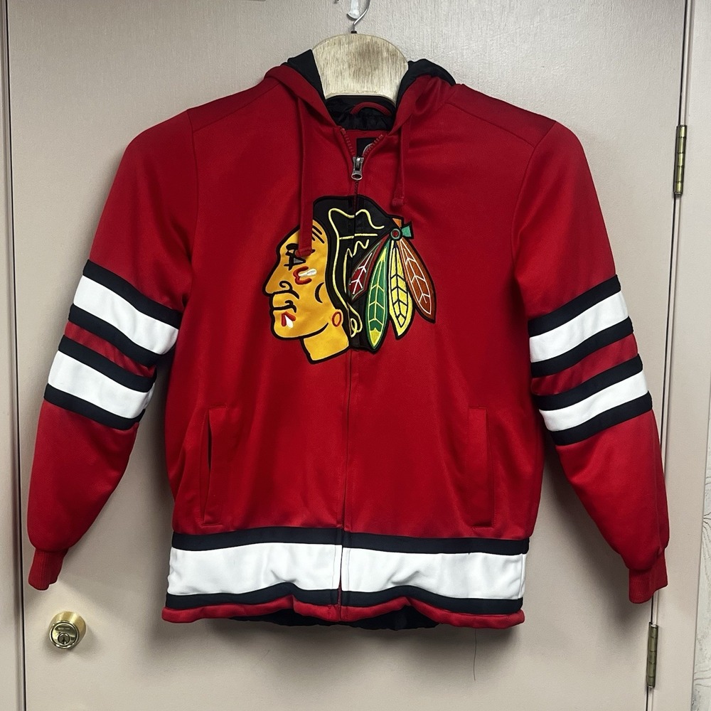 NHL Women's Sz Med Chicago Blackhawks Full Zip Hockey Jacket Pre-Owned
